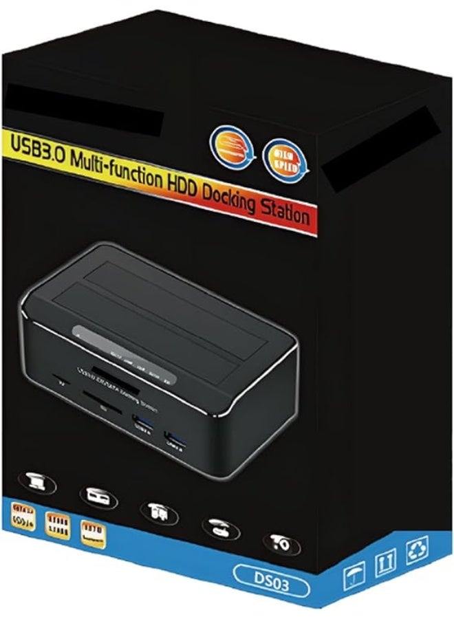 Terabyte DS03 USB 3.0 Multi-Function HDD Docking Station, Hard Drive Enclosure, Black, External Storage Device with Multiple Ports - Image 2