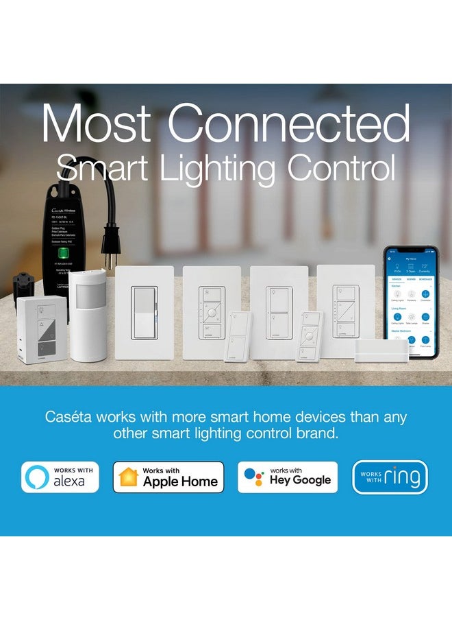 LUTRON Lutron Caseta Smart Switch Starter Kit | Compatible with Alexa, Apple HomeKit, and the Google Assistant | P-BDG-PKG1WS | White  - Image 3