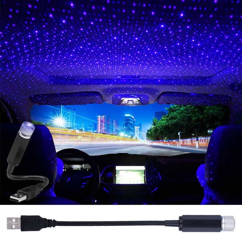 LEDCARE USB Star Projector Night Light, Portable Adjustable Romantic Interior Roof Lights Star Lamp Projector Decorations for Car, Ceiling, Bedroom (Violet Blue) - Image 1