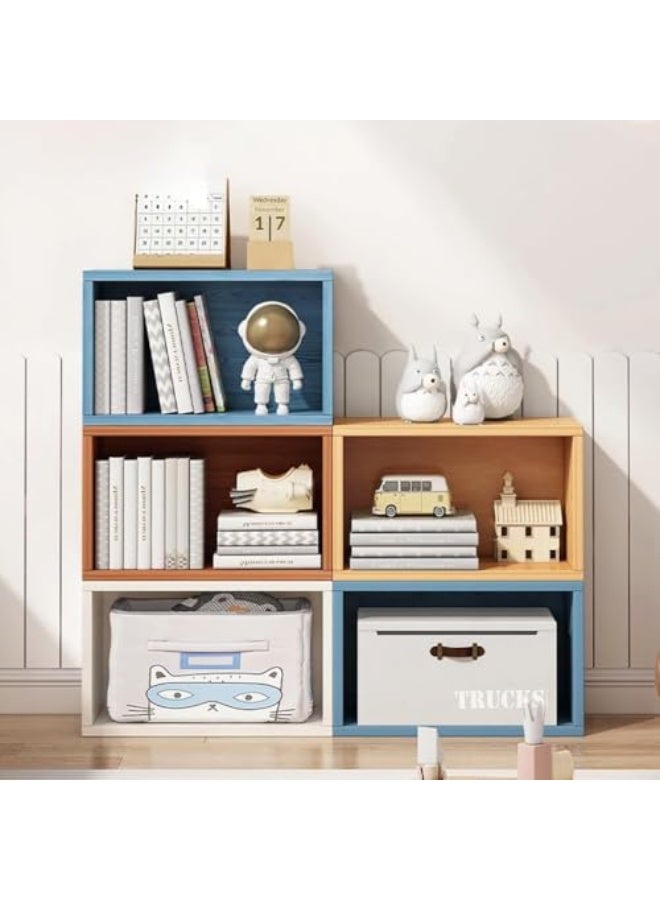 JOMILA 8 Cube Organizer Bookshelves DIY Variable Stackable Cube Storage Organizer for Kid Bedroom,Living Room,Small Bookshelf Black Brown Wooden - Image 3