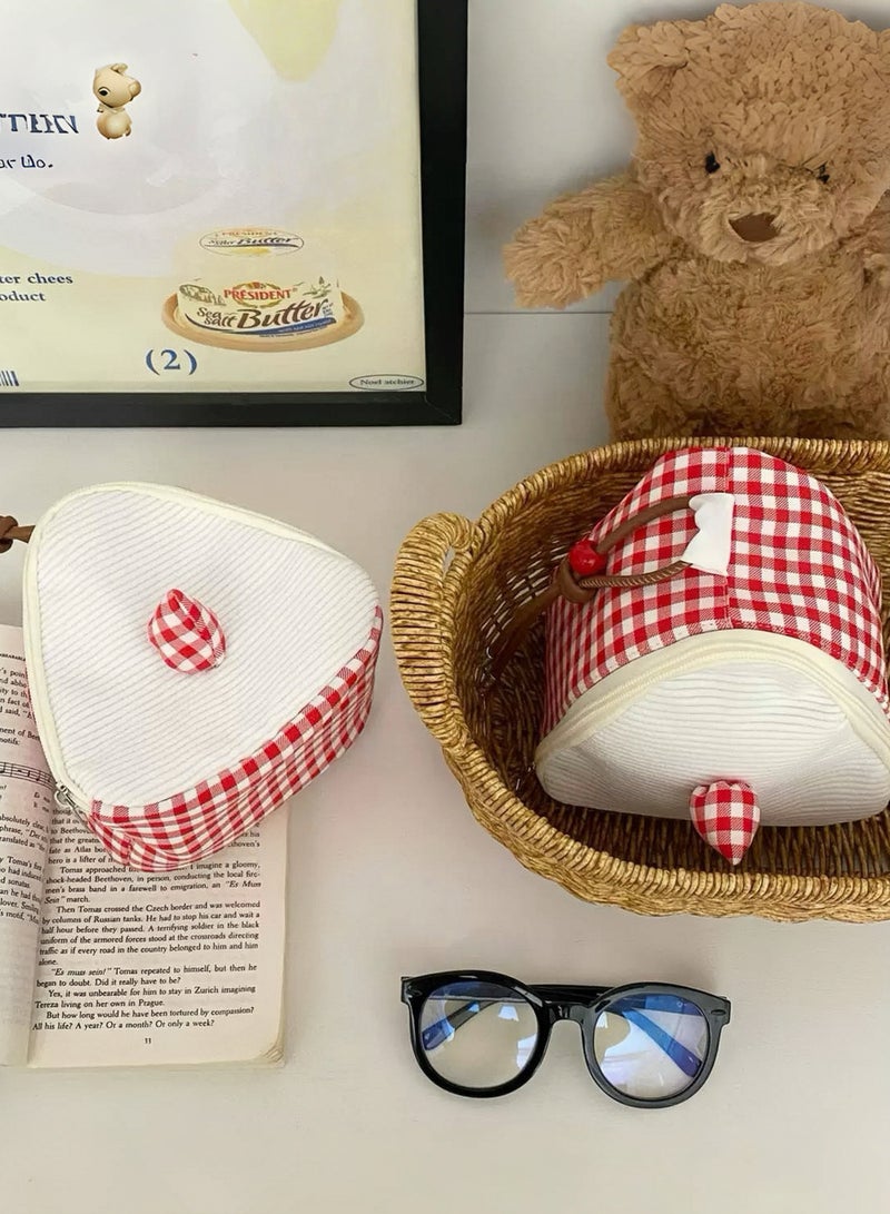 Paraphrase Cute Gingham Travel Makeup Bag – Large-Capacity Multi-Functional Storage Pouch with Unique Design - Image 4