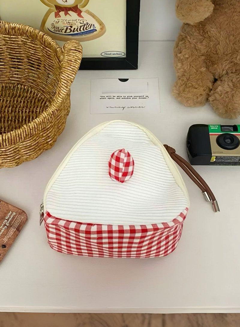 Paraphrase Cute Gingham Travel Makeup Bag – Large-Capacity Multi-Functional Storage Pouch with Unique Design - Image 5