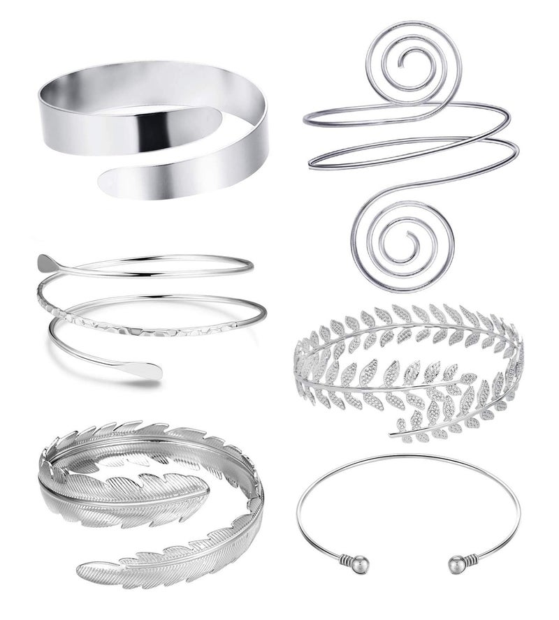 Jojomina Rhinestone Arm Cuff Jewelry for Women Multilayer Arm Bracelet Upper Arm Jewelry Crystal Silver Prom Bridal Bangle for Party Bride Wedding - Image 5