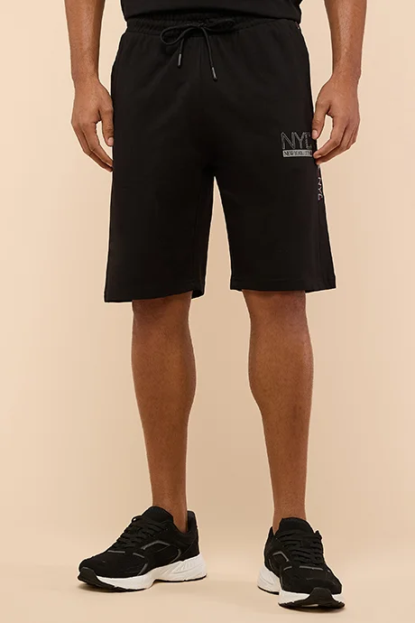 R&B Printed Shorts with Drawstring Waist