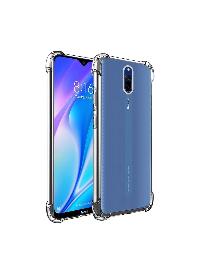 (Redmi 8A) Clear Case Soft TPU Gel Flexible Silicone Four Corners Shockproof Cover