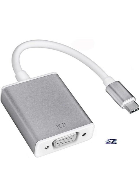 USB Type C to VGA Adapter, USB-C to VGA, Thunderbolt 3 to VGA Adapter, Full HD 1080P Video Output, Compatible with Multiple Branded Devices – Perfect for Laptops, Tablets, and Monitors