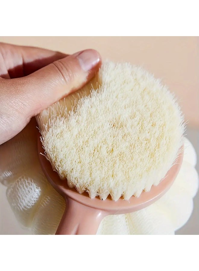 LANGMANNI Long Handle Back Scrubber Sponge & Plastic Massage Bristle Body Brush for Men and Women – Shower Exfoliating Loofah with Gentle Exfoliation, Plastic Design - Image 4