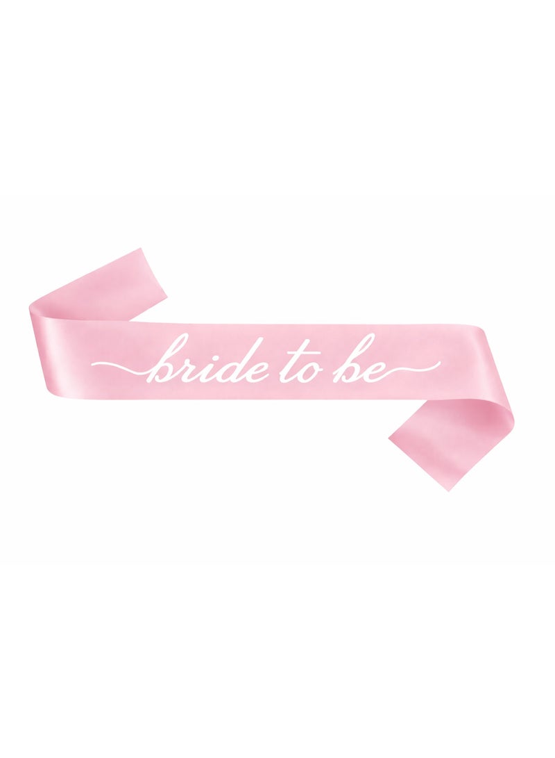 Mordely Bride to Be Sash for Women, Pink Satin Bridal Sash with White Script, Bachelorette Party Decorations, Bridal Shower Accessories for Bride, Engagement, Hen Party and Wedding Celebration - Image 1