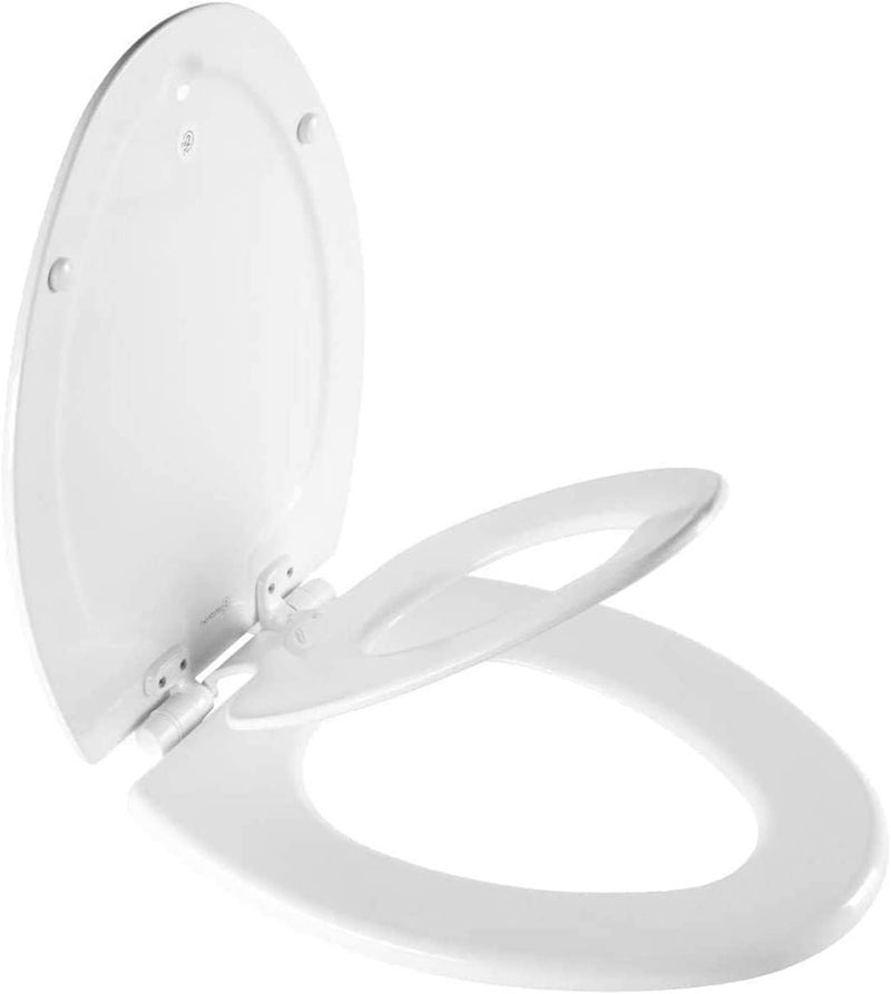 Mayfair NextStep2 Toilet Seat with BuiltIn Potty Training Seat SlowClose Easy Clean Removable that will Never Loosen Made in USA ELONGATED White - Image 1