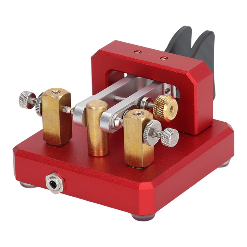 Morse Code Key Double Paddle Automatic CW Shortwave Telegram Tapper for Training Red - Image 4