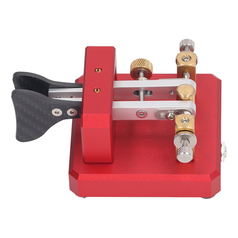 Morse Code Key Double Paddle Automatic CW Shortwave Telegram Tapper for Training Red - Image 3