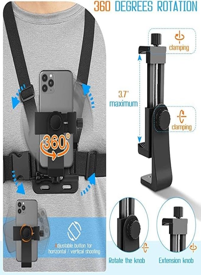 SUPERNIC Mobile Phone Chest Strap Mount Chest Harness Holder for VLOG/POV Compatible with All Cell Phones and Hero 9, 8, 7, 6, 5,OSMO Action, AKASO and Other Action Camera - Image 3