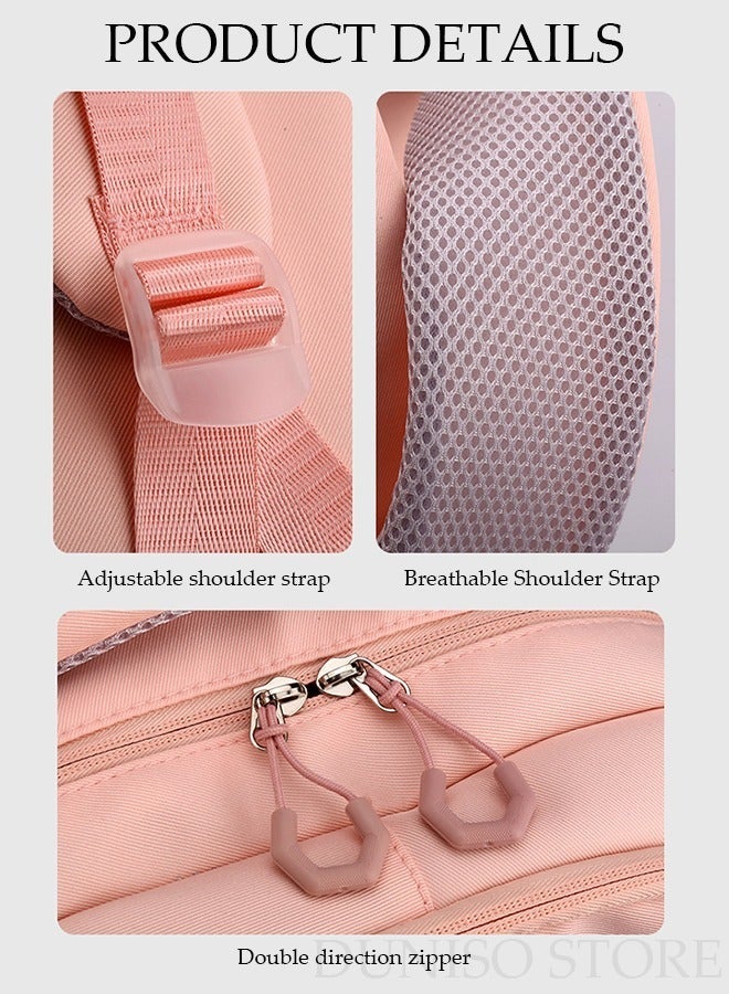 DUNISO Girl's School Backpack with Pencil Case Waterproof Book Bag with Compartments for Teen Girl Kid Students Elementary School Kids' School Bag With Large Capacity and Reflective strip - Image 4