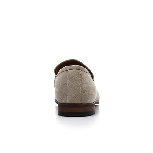 Ferro Aldo Men's Demitri Suede Horsebit Loafers | Classic Slip-On Moc Toe Dress Shoes | MFA19683 | in Beige Suede, Size 11 - Image 4
