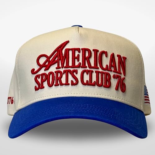 CITRUSY Vintage Sport Trucker Hat | Men & Women | Trendy Pickleball Golf Hats Men | American Country Western Cute Cowgirl Caps | Retro Baseball Cotton | Snapback (American Sports Club | Blue) - Image 2
