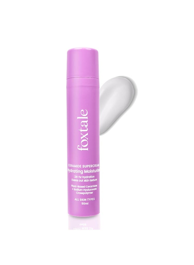 Foxtale 5x Hydrating Ceramide Moisturizer for Face | Micro Hyaluronic Acid & 3 Ceramides | Lightweight | Fast Absorbing | Repairs Skin Barrier and Texture | Men & Women - 50ml - Image 1