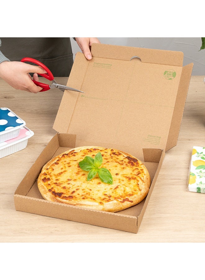 Restaurantware Eco Pie 10.6 x 10.6 x 1.7 Inch Pizza Boxes, 50 Corrugated Pizza Delivery Boxes - Repurpose As Plates, Sturdy, Kraft And Green Paper Take Out Boxes, Greaseproof, Disposable  - Image 5