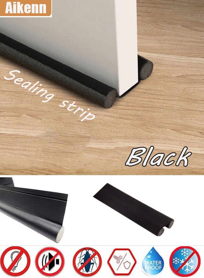 Aikenn 1/2/3/5PCS Sealing At The Bottom Of The Door Weather Resistant Strip Noise Reduction Sealing Strip For Inner And Outer Doors Insect Control Winter Bedroom Window Office Resist Strip Guard for Home (Black)  - Image 1