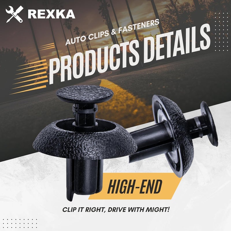 Rexka 40pcs Bumper Radiator Support Splash Shield Fender Liner Engine Grill Push Type Retainer Clips 7mm Hole for Toyota Lexus 90467-07211 4Runner Avalon Camry Land Cruiser Prius GX460 IS250 RX350 - Image 4