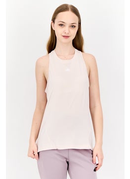 Adidas Women Sportswear Fit Brand Logo Sleeveless Training Tank Top, Light Peach  - Image 1