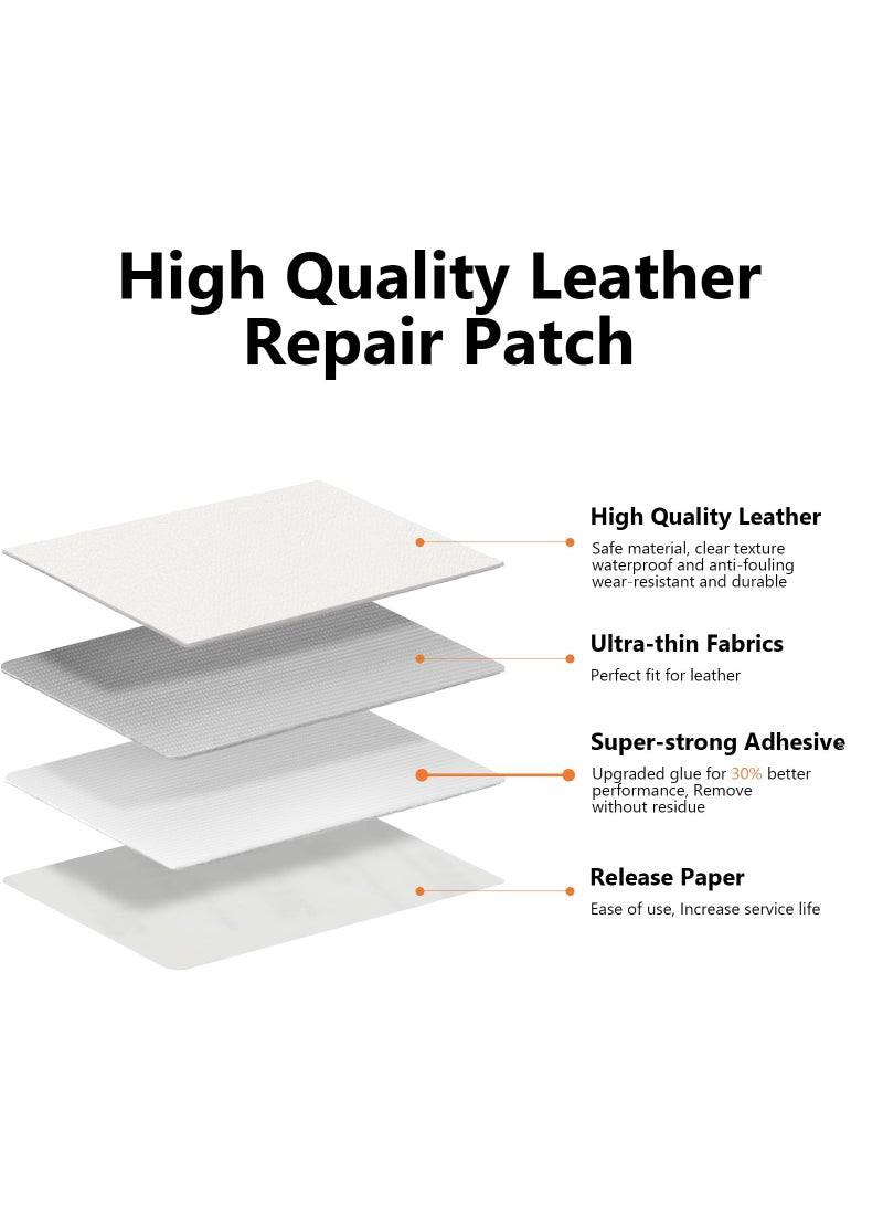 Generic 3-Piece Self-Adhesive Leather Repair Pieces, 2 Pieces of 7.87 x 11 Inch Leather Repair Tape, 1 Piece of Cut Pattern Repair Tape, Furniture Leather Repair Pieces, Sofa, Boat Seat, Furniture, Car Vinyl Leather Repair Kit (Black)  - Image 2