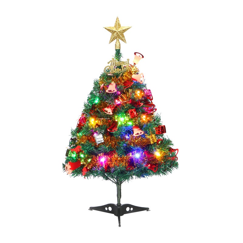 Mini Christmas Tree 2ft Tabletop Christmas Tree Small Christmas Tree with Lights Hanging Ornaments and Star Treetop Christmas Decoration Tree Decor