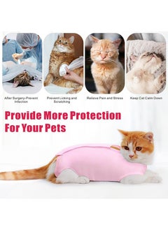 HY Cat Surgery Recovery Suit Kitten Onesie for Cats After Surgery Female Breathable Kitty Spay Suit for Abdominal Wound Skin Diseases E-Collar Alternative Wear(Pink,M)  - Image 4