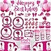 Yingoto 213Pcs Girl Birthday Decorations Serves 25 Dessert Lunch Paper Plates Balloons Napkins Paper Cups Tablecloth Cake Topper for 18th 21st Birthday Decorations for Girls - Image 3