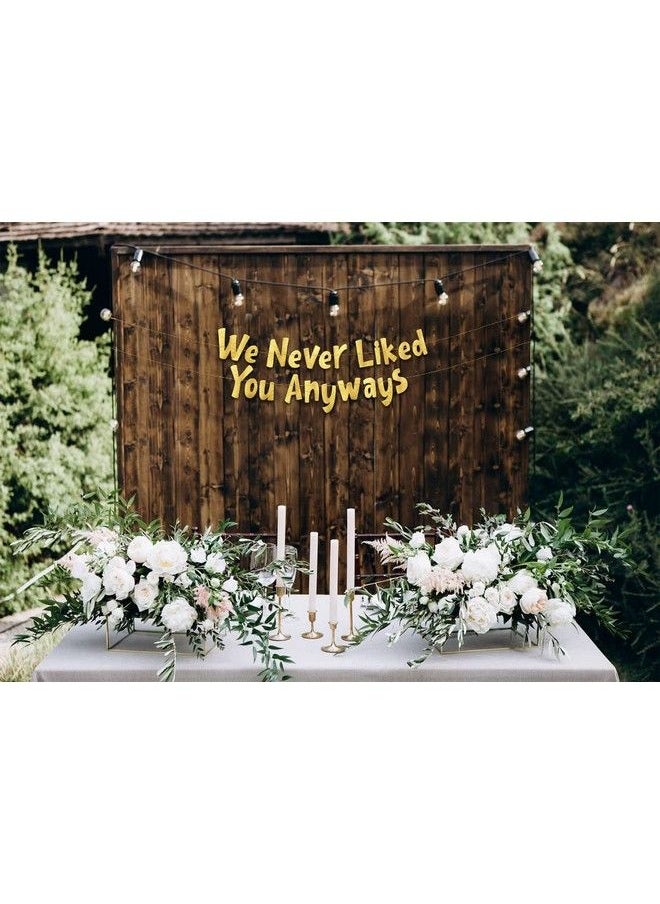 Sterling James Co. - We Never Liked You Anyways Going Away Party Gold Glitter Banner Funny Farewell Party Decorations We Will Miss You Retirement Party New Job Change Moving Party Supplies Ideas And Gifts - Image 1
