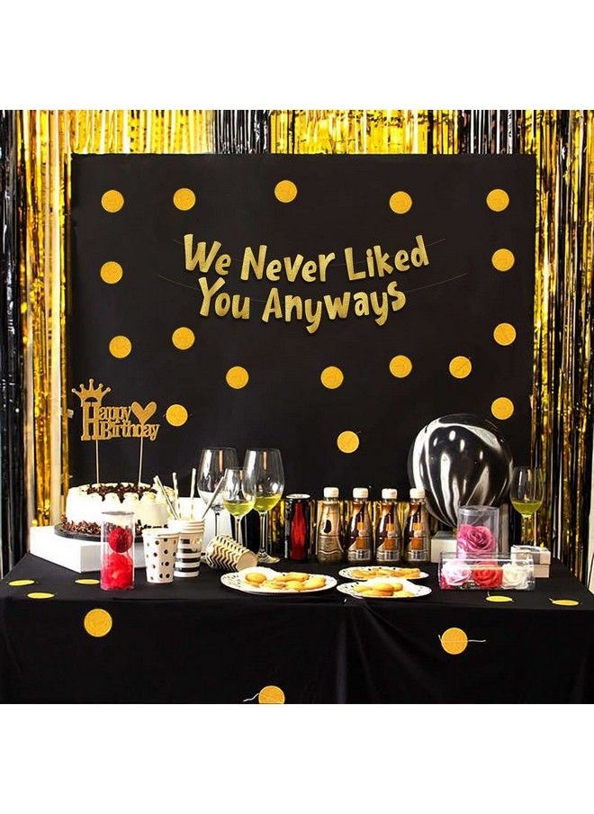 Sterling James Co. - We Never Liked You Anyways Going Away Party Gold Glitter Banner Funny Farewell Party Decorations We Will Miss You Retirement Party New Job Change Moving Party Supplies Ideas And Gifts - Image 1