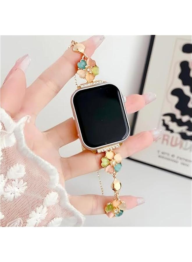 Beauenty Stylish Charms Bracelet Band Compatible with Apple Watch, Elegant Metal Strap for Women, Fits Series 1-9 SE，42mm44mm45mm49mm - Image 3