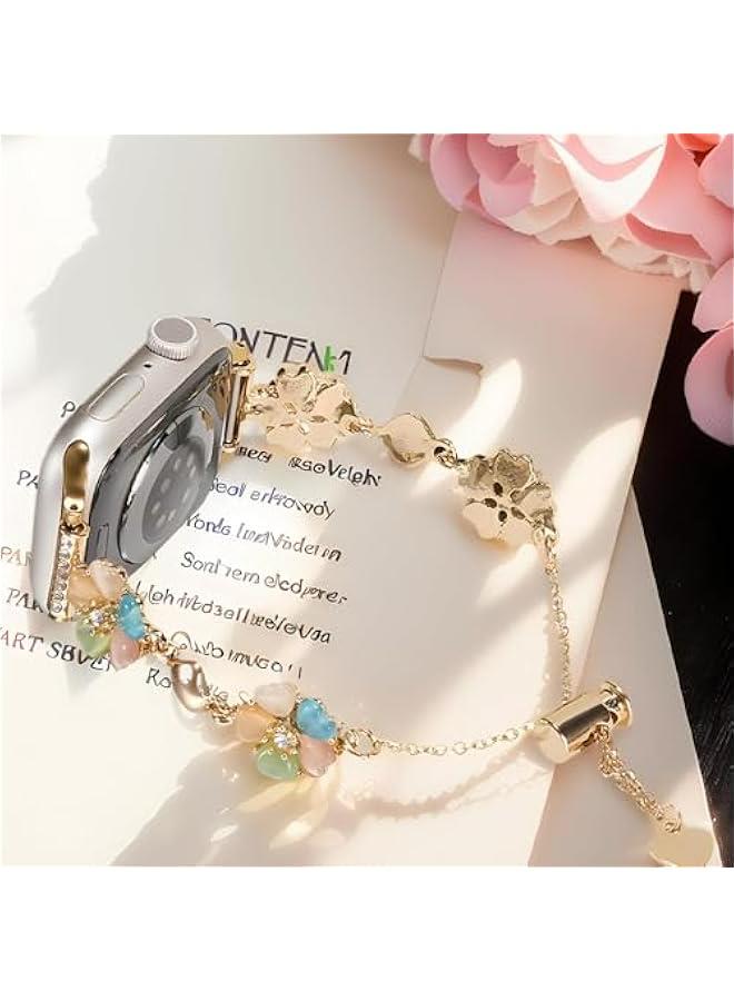 Beauenty Stylish Charms Bracelet Band Compatible with Apple Watch, Elegant Metal Strap for Women, Fits Series 1-9 SE，42mm44mm45mm49mm - Image 2