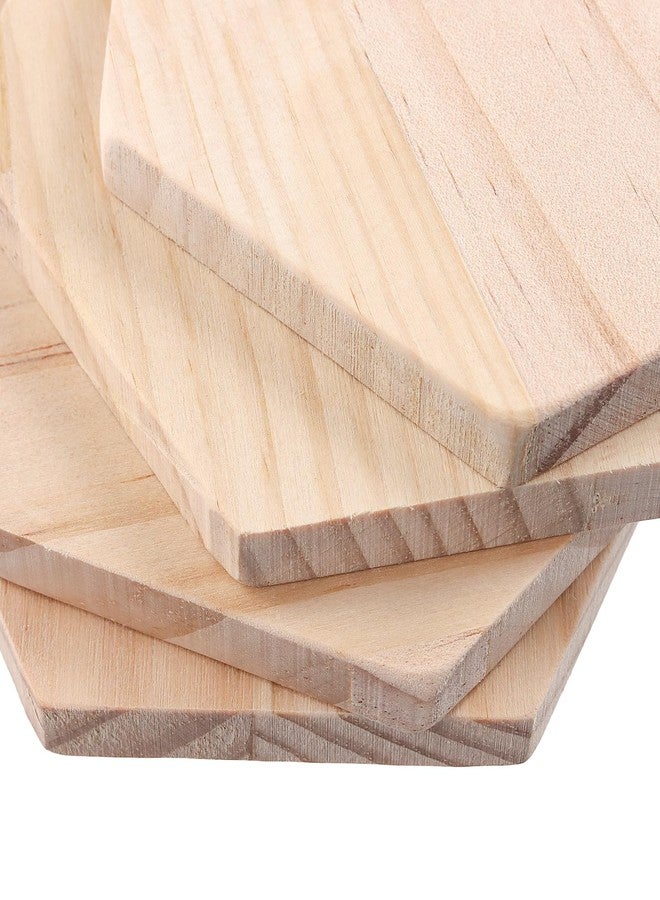 HOIGON 30 PCS Unfinished Wood Coasters, 4 Inch Hexagon Blank Wooden Craft Coaster with Non-Slip Dot Stickers, Wooden Coasters Bulk for Coffee Table, Dining Table, Bar - Image 5
