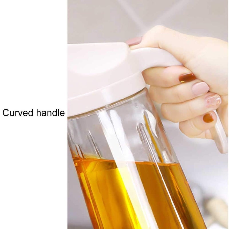 EASY SHOPE Auto Flip Oil Glass Bottle 600ml Leakproof Condiment Container with Automatic Cap and Stopper NonDrip Spout NonSlip Handle for Kitchen Cooking Set of 1 - Image 2