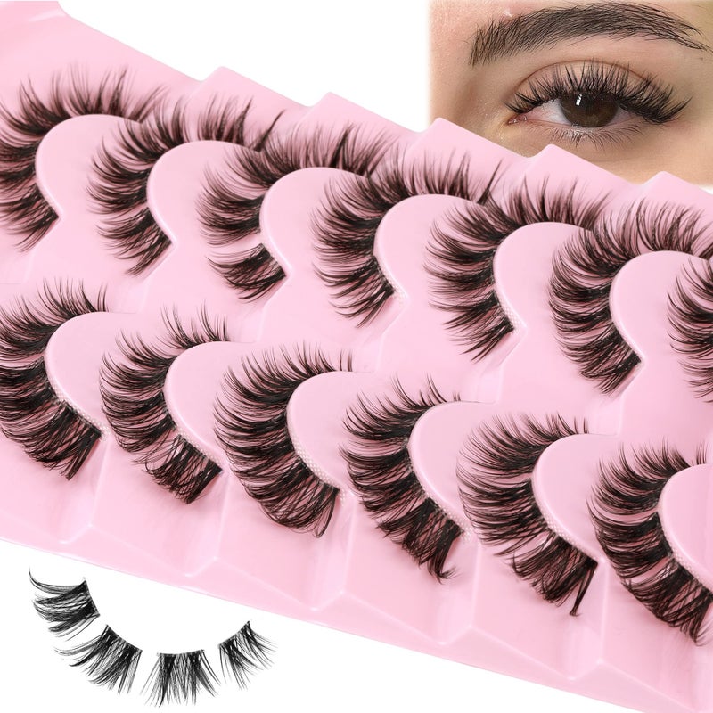 Cluster Lashes 56 Wisps DIY Lashes Natural Look Cat Eye Clear Band Mink Lashes Pack Wispy 3D False Eyelashes by ALICE