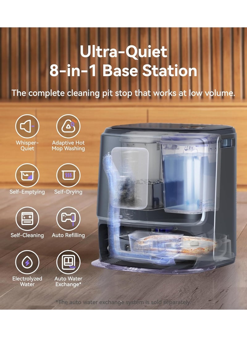 NARWAL Freo Z Ultra Robot Vacuum and Mop Combo, Dual RGB Cameras and Chips, AI Avoidance, 12000Pa Suction, Real-Time Decisions, Adaptive Hot-Water Self Wash & Self Emptying, Pet Hair, Quiet, Grey - Image 3