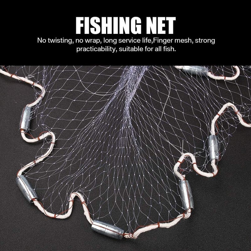 Yeahmart American Saltwater Fishing Cast Net for Bait Trap Fish 3ft/4ft/5ft/6ft/7ft/8ft/9ft/10ft Radius Casting Nets with Heavy Duty Real Zinc Sinker Weights, 3/8inch Mesh Size - Image 4
