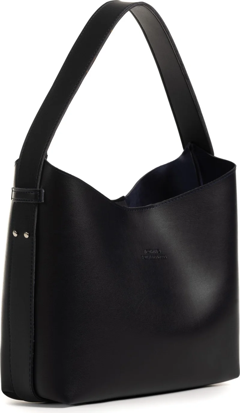 Nothing Women's Leather Snap Makeup Bag 3-Stage Design Adjustable Strap Hand, Shoulder and Crossbody Bag