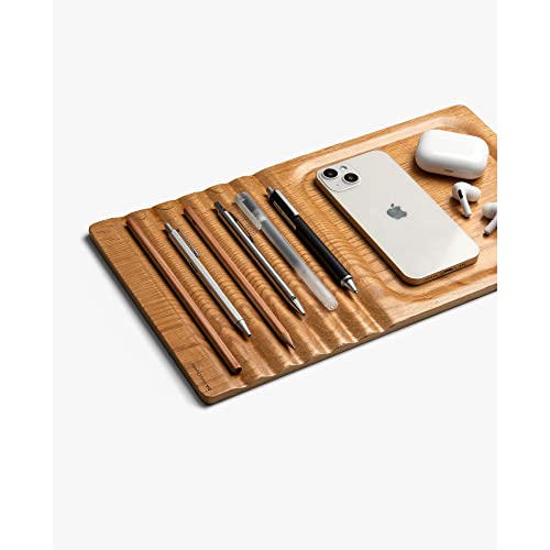 DailyObjects Striate Wooden Tray for Storage Organizer | Designed for Laptops, Tablets, Stationery and Mobile Phones | HeavyDuty Portable Compatible with Desk/Table - Image 4