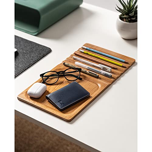 DailyObjects Striate Wooden Tray for Storage Organizer | Designed for Laptops, Tablets, Stationery and Mobile Phones | HeavyDuty Portable Compatible with Desk/Table - Image 3