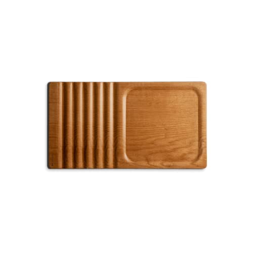 DailyObjects Striate Wooden Tray for Storage Organizer | Designed for Laptops, Tablets, Stationery and Mobile Phones | HeavyDuty Portable Compatible with Desk/Table - Image 2
