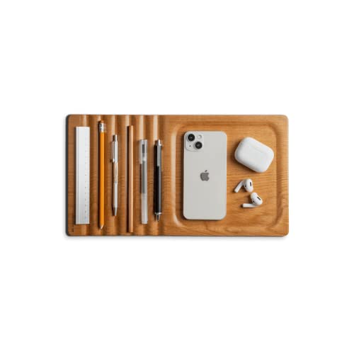 DailyObjects Striate Wooden Tray for Storage Organizer | Designed for Laptops, Tablets, Stationery and Mobile Phones | HeavyDuty Portable Compatible with Desk/Table - Image 1