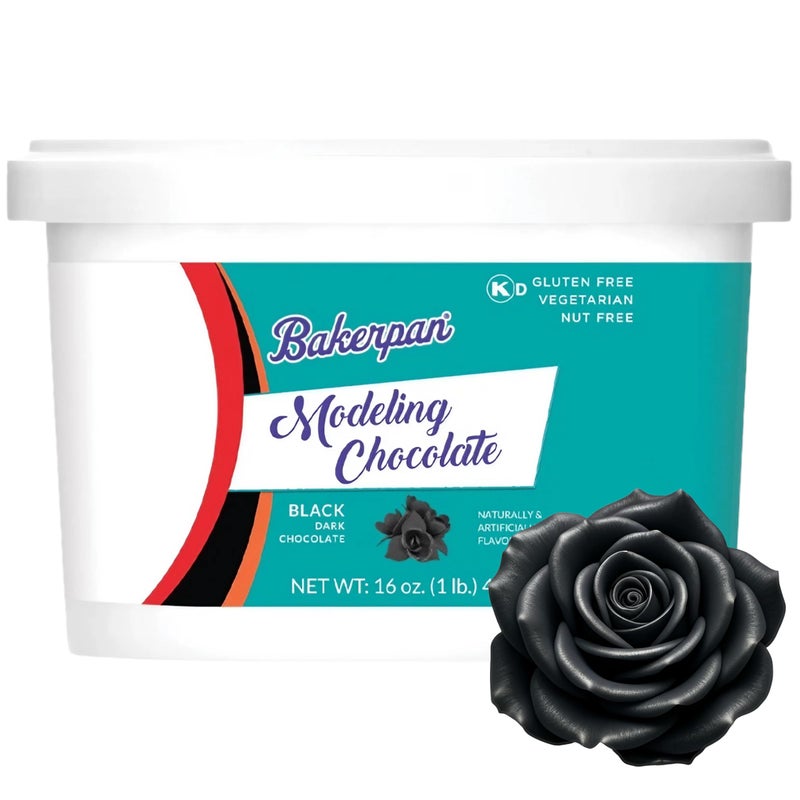 Bakerpan Black Modeling Chocolate - 1 Pound - Sculpt Cakes, Model Figurines, and Create Cake Toppers (Made in USA) - Image 1
