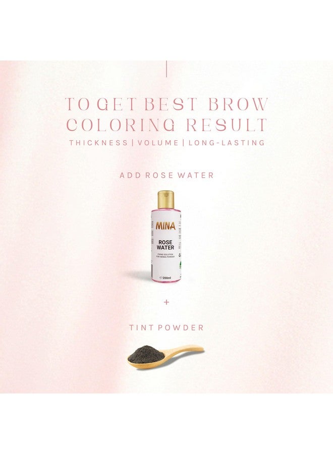 MinaiBrow Mina Rose Water Facial Toner And Eyebrow Henna Tint Fixing Solution| Calming & Soothing, Suitable For All Skin Types | Organic, Refreshing Natural Rose Water | 200ml - Image 5