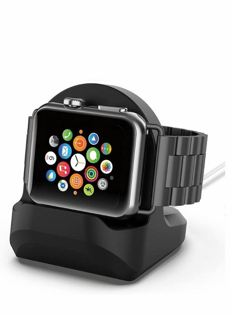 Y&D Charging Stand for Apple Watch,Compatible with Series 7/6/SE/5/4/3/2/1 (45mm, 44mm, 42mm, 41mm, 40mm, 38mm), Nightstand Mode-Black - Image 1