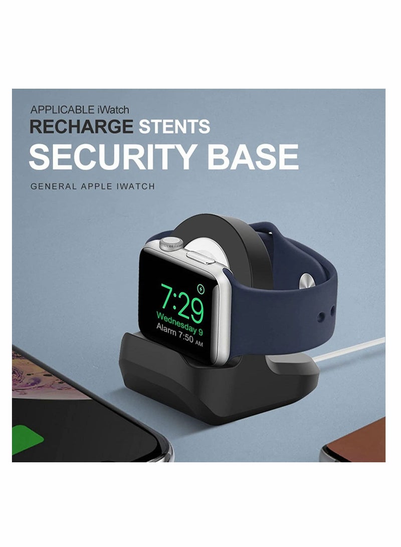 Y&D Charging Stand for Apple Watch,Compatible with Series 7/6/SE/5/4/3/2/1 (45mm, 44mm, 42mm, 41mm, 40mm, 38mm), Nightstand Mode-Black - Image 2