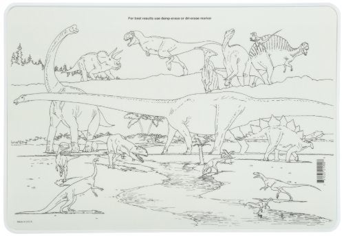 Painless Learning Dinosaurs Placemat, Large, Oil Pastel - Image 2