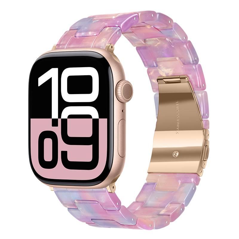 AD سوار ساعة ذكية سوار راتنج متوافق مع Apple Watch Ultra بملاءمة قابلة للتعديل وحزام بديل للاستخدام اليومي باللون وردي قابل للتعديل باللون الوردي - Image 1