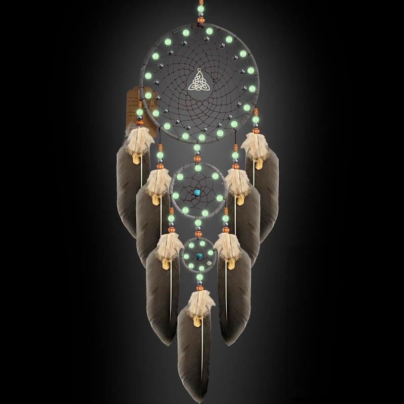 Dream Catchers for Adults Dreamcatcher Handmade Feather Native Home Wall Decoration Brown