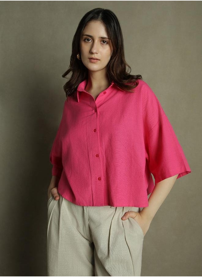 Dennis Lingo Relaxed Fit Pink Top – Chic and Comfortable  - Image 1